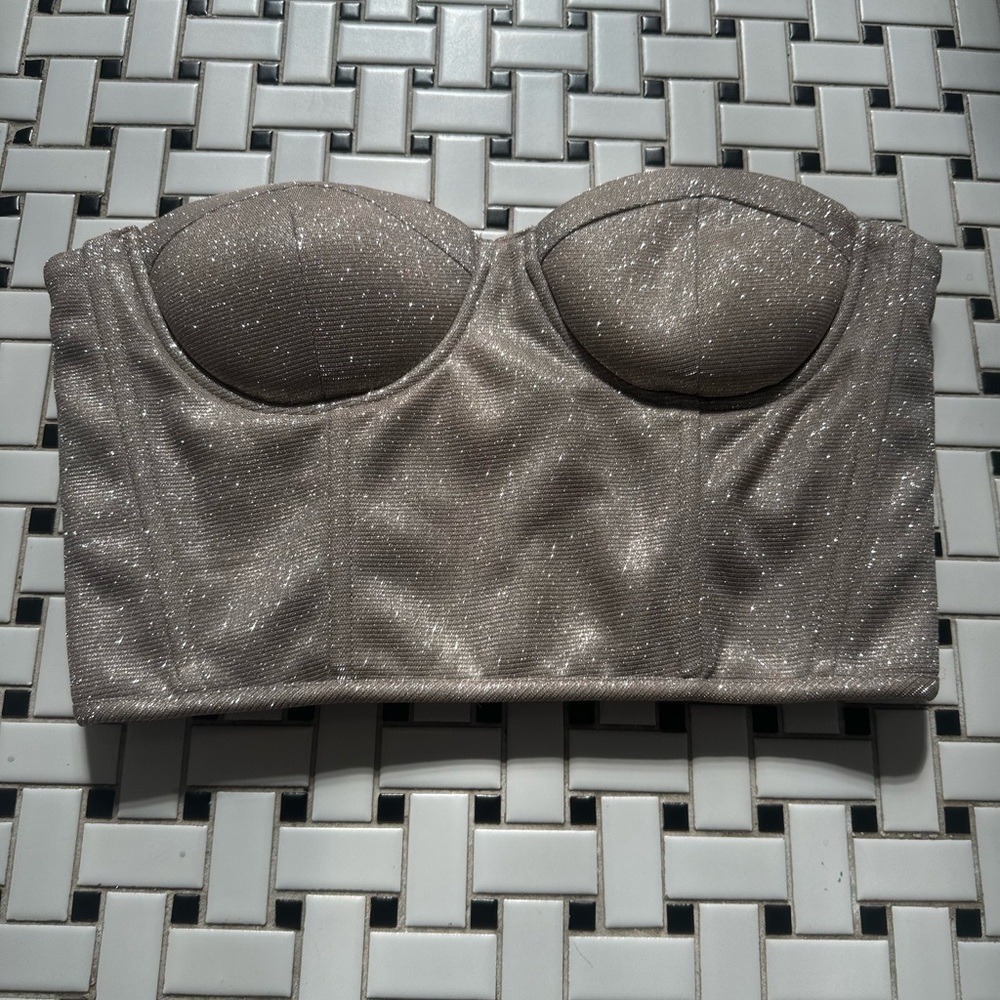 Forever 21 Shimmering Silver Bandeau